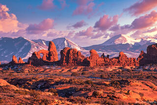 Turret Arch and the La Sal Mountains